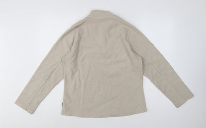 Quechua Women’s Beige M 1/4 Zip Fleece Pullover Hiking Sweatshirt