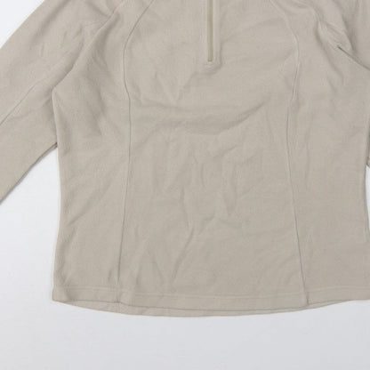 Quechua Women’s Beige M 1/4 Zip Fleece Pullover Hiking Sweatshirt