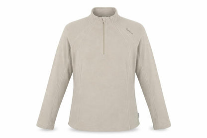 Quechua Women’s Beige M 1/4 Zip Fleece Pullover Hiking Sweatshirt