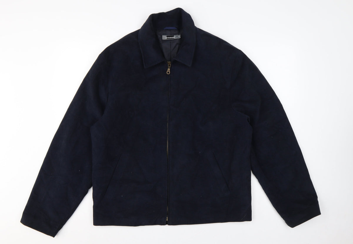 Armando Men’s Blue Cotton Full Zip Basic Jacket Size M 38-40