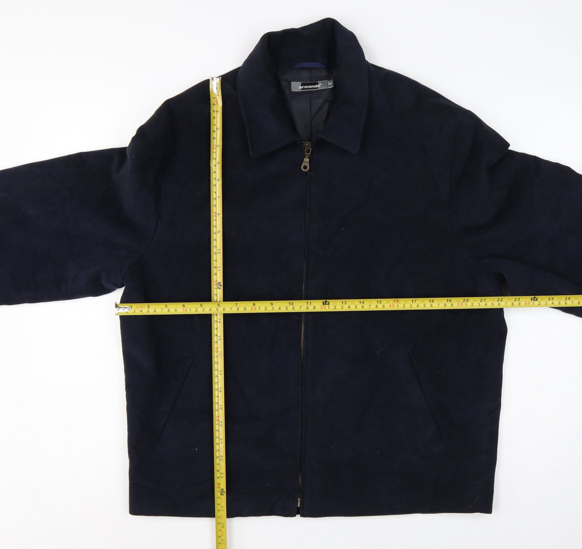 Armando Men’s Blue Cotton Full Zip Basic Jacket Size M 38-40