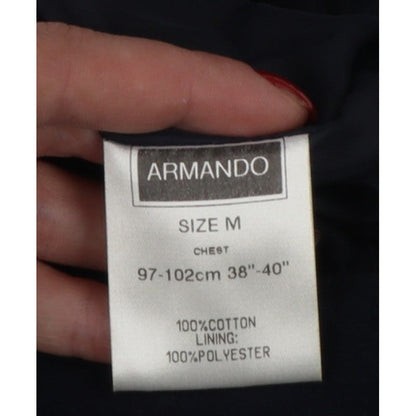 Armando Men’s Blue Cotton Full Zip Basic Jacket Size M 38-40