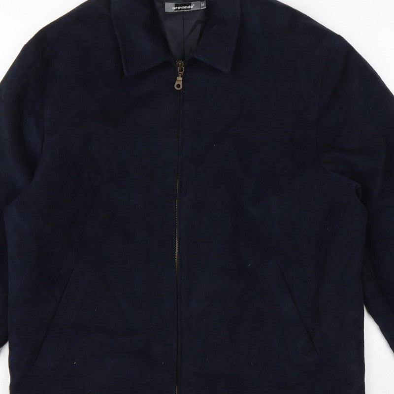 Armando Men’s Blue Cotton Full Zip Basic Jacket Size M 38-40