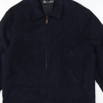 Armando Men’s Blue Cotton Full Zip Basic Jacket Size M 38-40