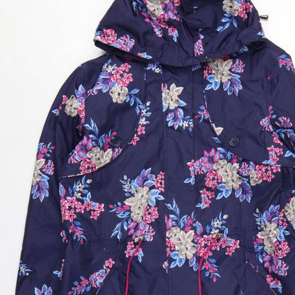 Bonmarché Women’s Blue Floral Hooded Parka Jacket Size 16