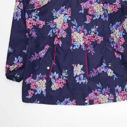 Bonmarché Women’s Blue Floral Hooded Parka Jacket Size 16