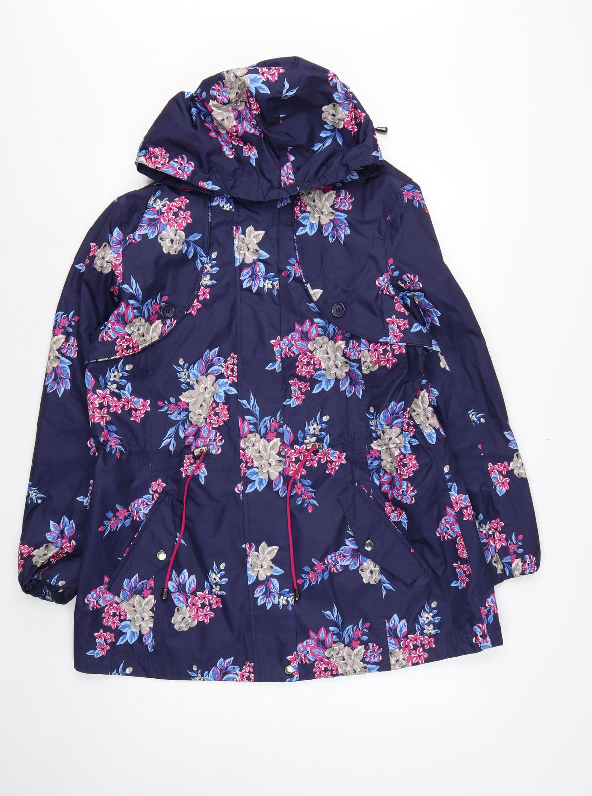 Bonmarché Women’s Blue Floral Hooded Parka Jacket Size 16