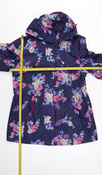 Bonmarché Women’s Blue Floral Hooded Parka Jacket Size 16