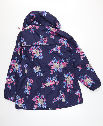 Bonmarché Women’s Blue Floral Hooded Parka Jacket Size 16