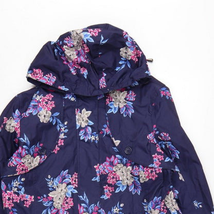 Bonmarché Women’s Blue Floral Hooded Parka Jacket Size 16