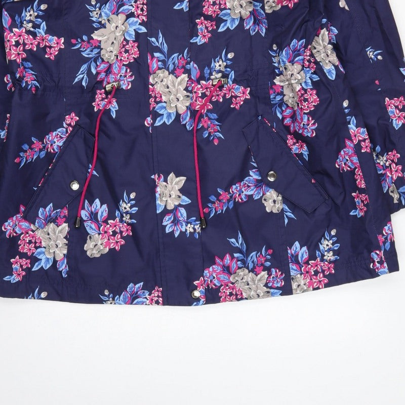 Bonmarché Women’s Blue Floral Hooded Parka Jacket Size 16