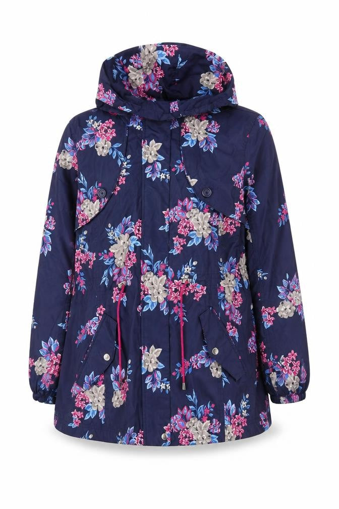 Bonmarché Women’s Blue Floral Hooded Parka Jacket Size 16