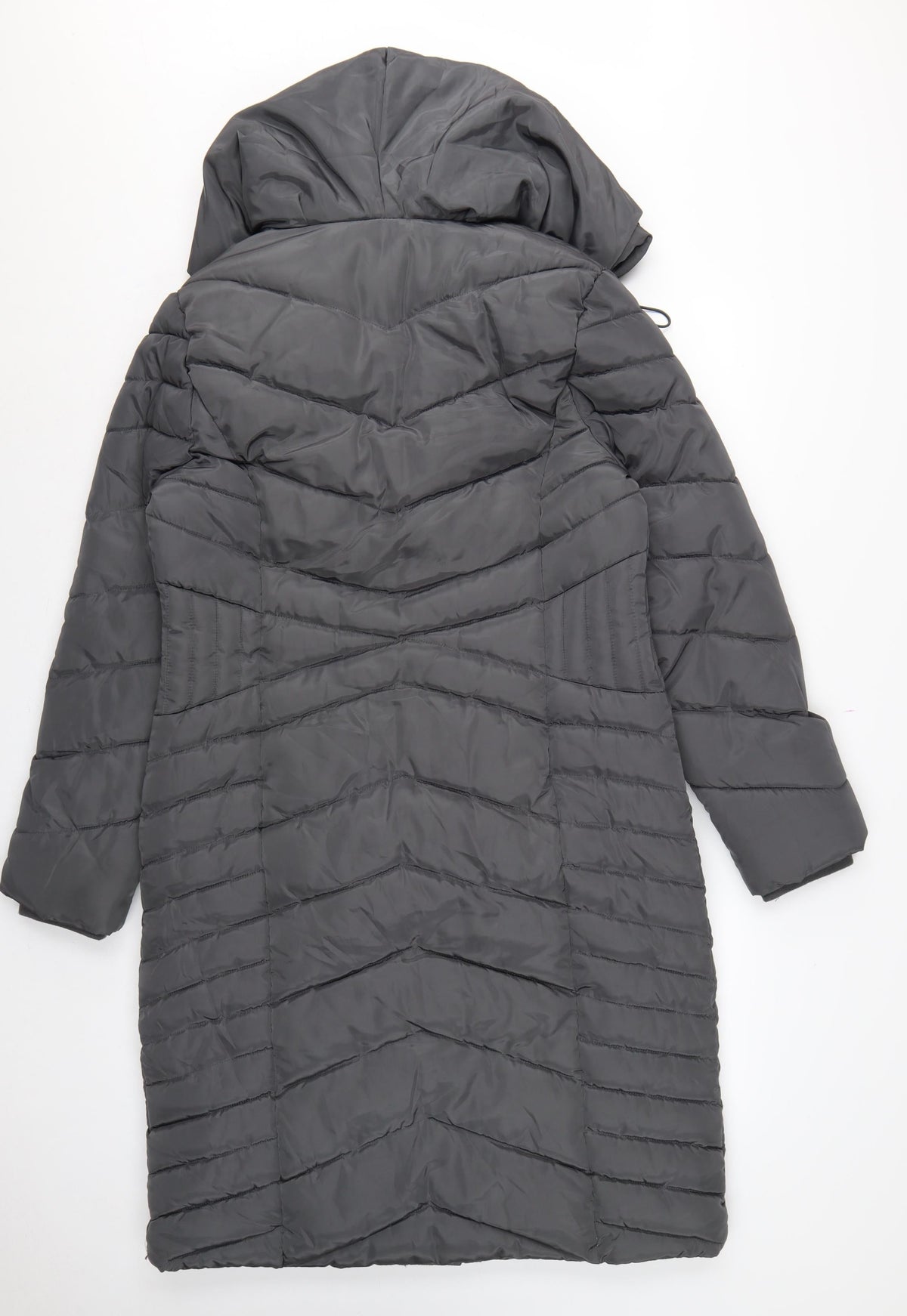 Roman Women’s Grey UK 10 Long Hooded Quilted Puffer Coat