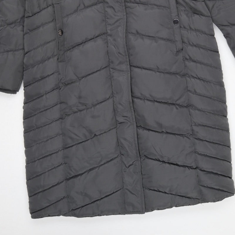 Roman Women’s Grey UK 10 Long Hooded Quilted Puffer Coat