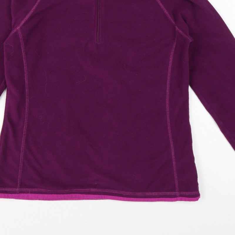 Mountain Warehouse Women Purple UK 12 Fleece 1/4 Zip Sweatshirt