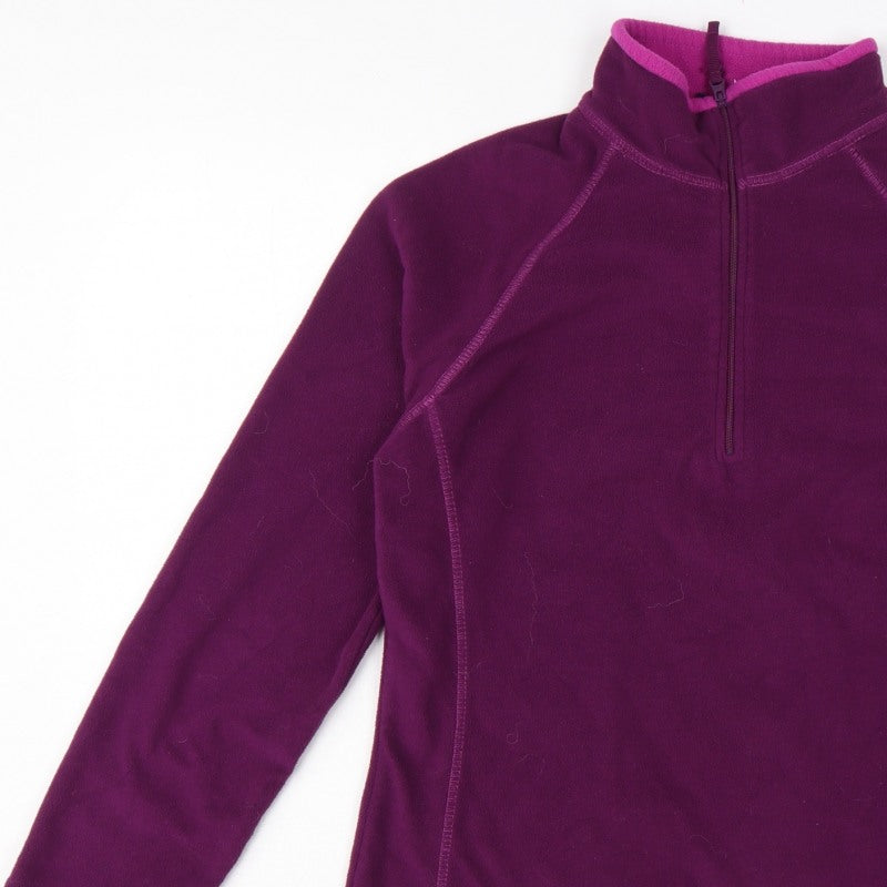 Mountain Warehouse Women Purple UK 12 Fleece 1/4 Zip Sweatshirt