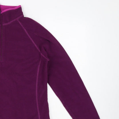Mountain Warehouse Women Purple UK 12 Fleece 1/4 Zip Sweatshirt