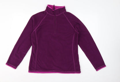 Mountain Warehouse Women Purple UK 12 Fleece 1/4 Zip Sweatshirt