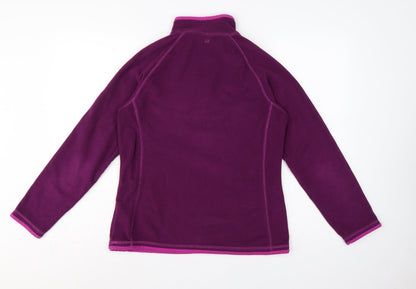 Mountain Warehouse Women Purple UK 12 Fleece 1/4 Zip Sweatshirt