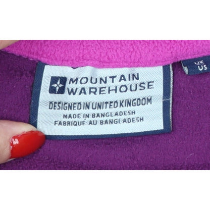Mountain Warehouse Women Purple UK 12 Fleece 1/4 Zip Sweatshirt