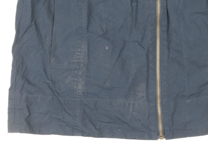 Bhs Women’s Blue UK 12 Mid-Length Cotton Zip Basic Jacket