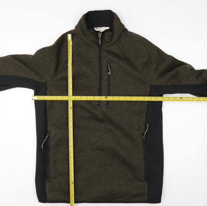 Mountain Warehouse Men Green L Half Zip Fleece Sweatshirt Outdoor