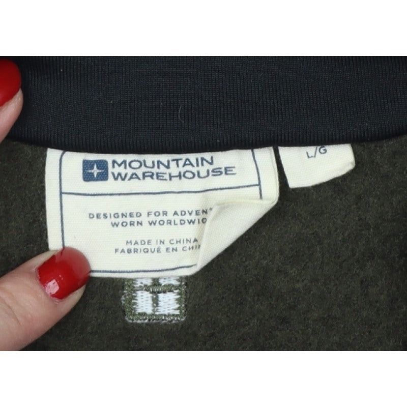 Mountain Warehouse Men Green L Half Zip Fleece Sweatshirt Outdoor