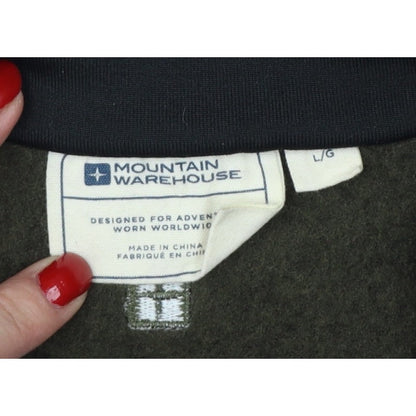 Mountain Warehouse Men Green L Half Zip Fleece Sweatshirt Outdoor