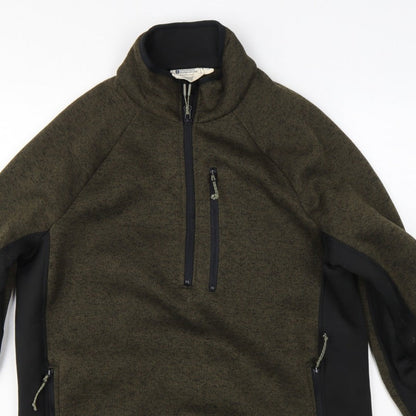 Mountain Warehouse Men Green L Half Zip Fleece Sweatshirt Outdoor