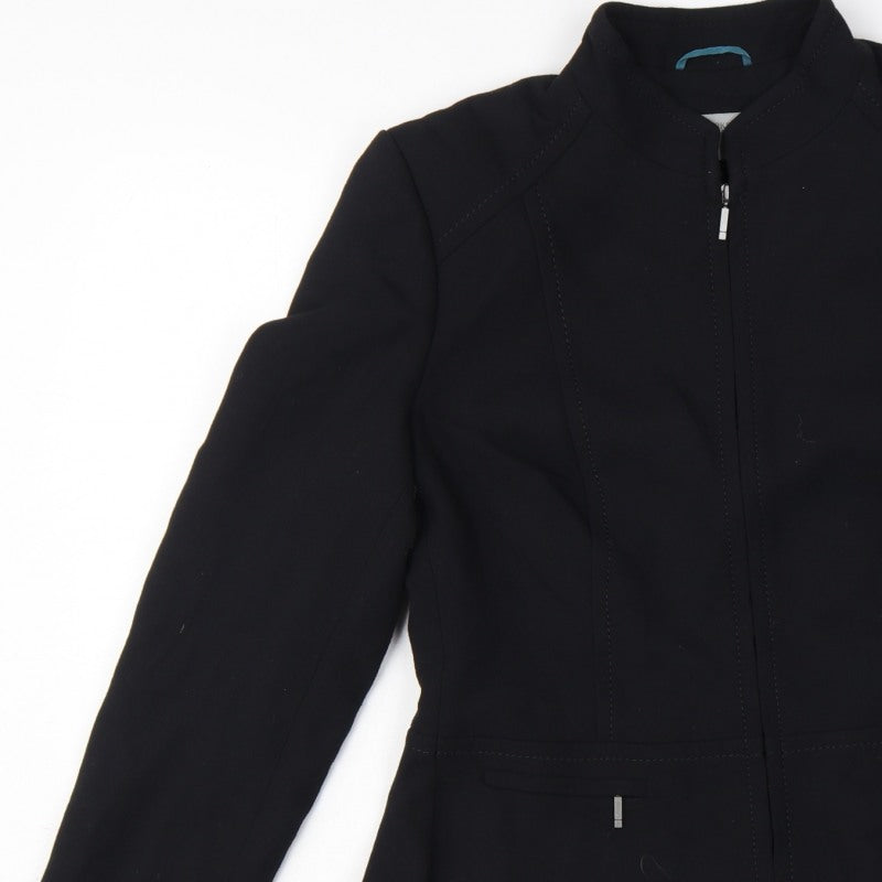 Marks and Spencer Women Black UK 14 Zip Front Tailored Suit Jacket