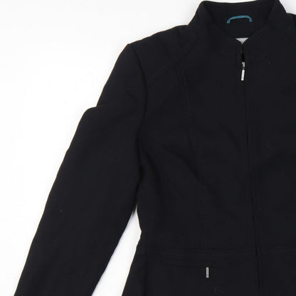 Marks and Spencer Women Black UK 14 Zip Front Tailored Suit Jacket