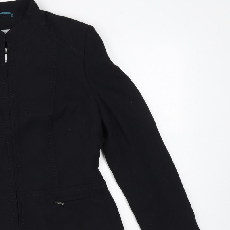 Marks and Spencer Women Black UK 14 Zip Front Tailored Suit Jacket