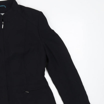Marks and Spencer Women Black UK 14 Zip Front Tailored Suit Jacket