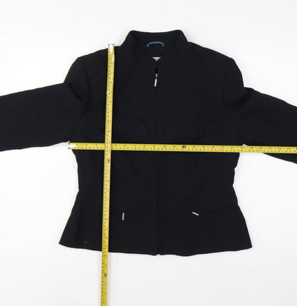 Marks and Spencer Women Black UK 14 Zip Front Tailored Suit Jacket