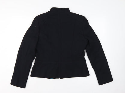 Marks and Spencer Women Black UK 14 Zip Front Tailored Suit Jacket