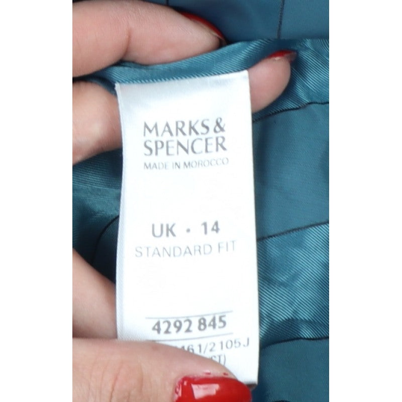 Marks and Spencer Women Black UK 14 Zip Front Tailored Suit Jacket