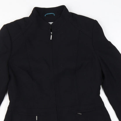 Marks and Spencer Women Black UK 14 Zip Front Tailored Suit Jacket