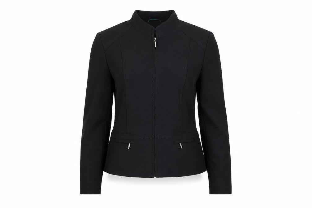 Marks and Spencer Women Black UK 14 Zip Front Tailored Suit Jacket
