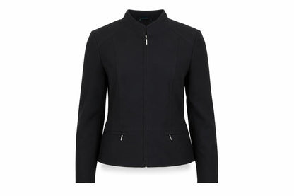 Marks and Spencer Women Black UK 14 Zip Front Tailored Suit Jacket