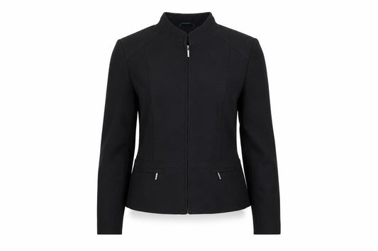 Marks and Spencer Women Black UK 14 Zip Front Tailored Suit Jacket