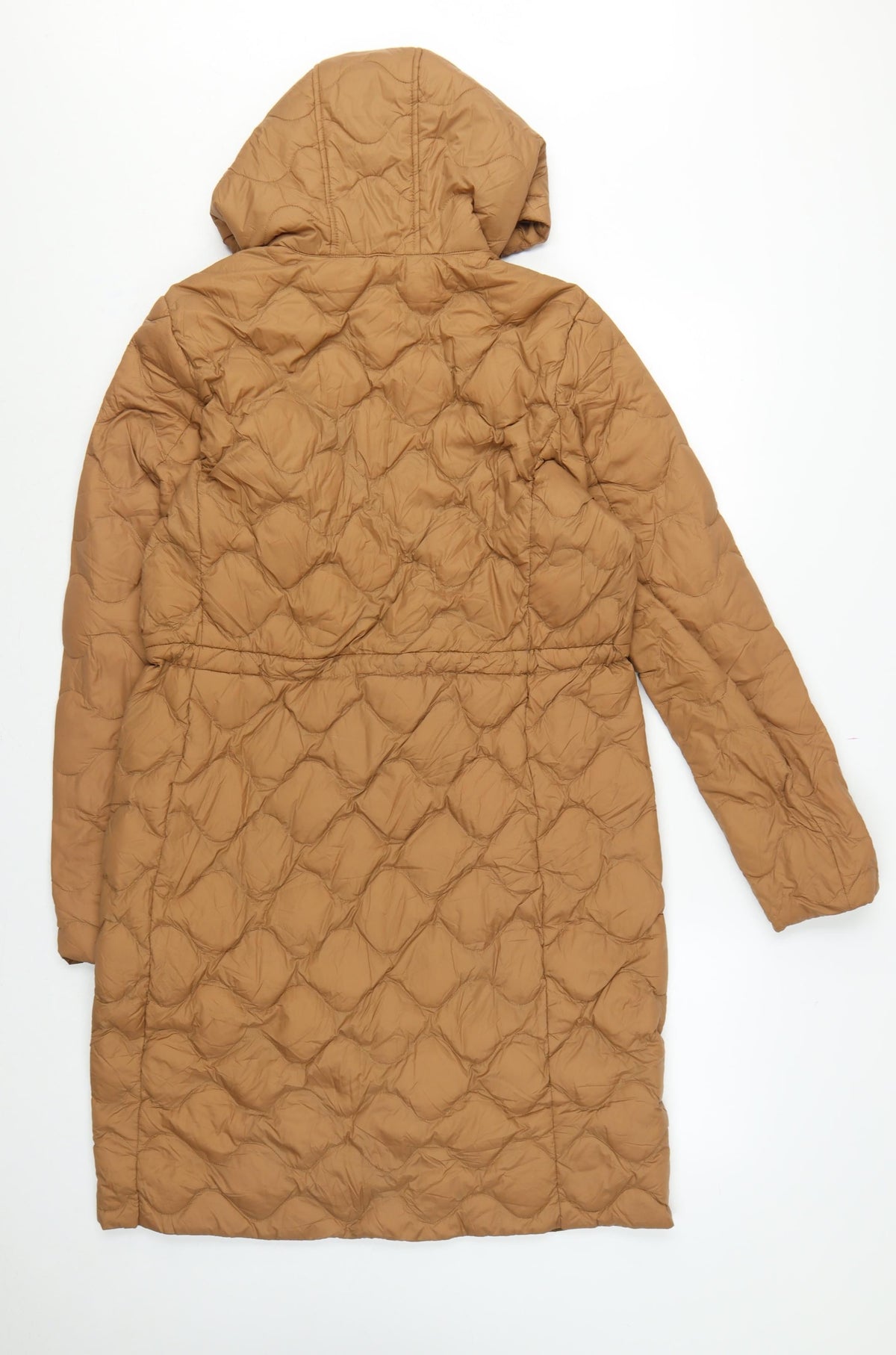 Lands' End Women Brown S Long Hooded Down Puffer Coat