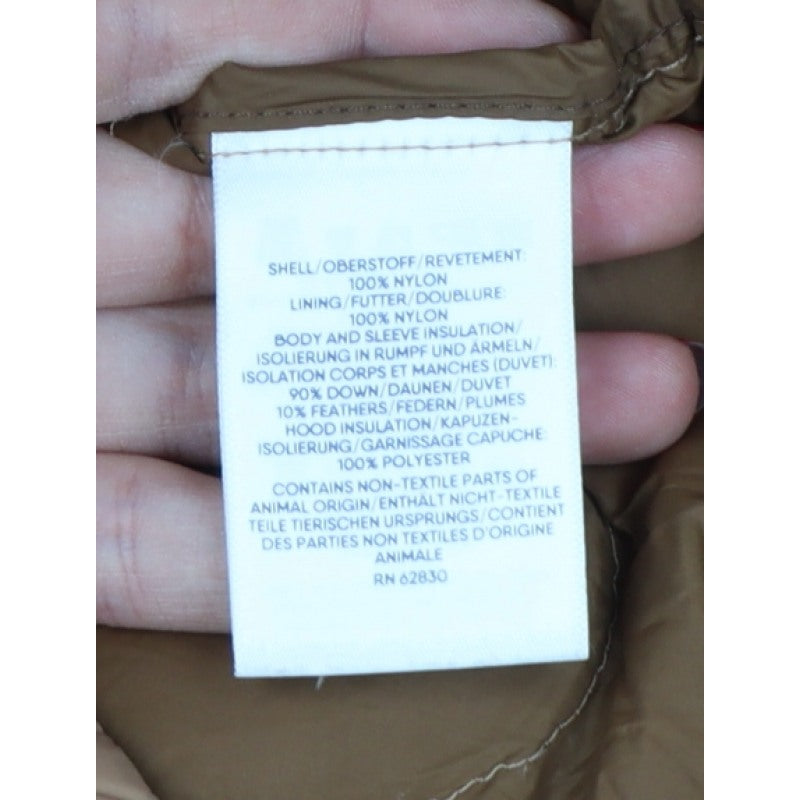 Lands' End Women Brown S Long Hooded Down Puffer Coat