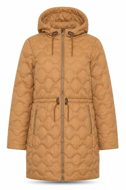 Lands' End Women Brown S Long Hooded Down Puffer Coat