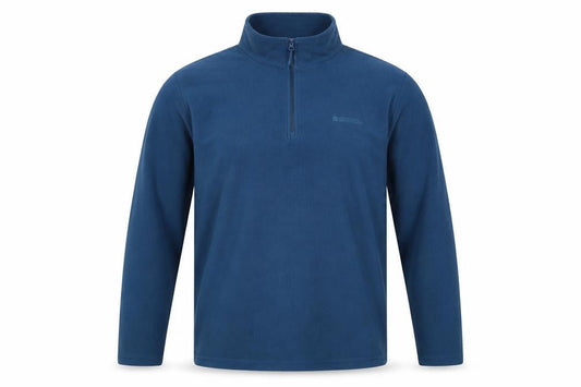 Front view of Mountain Warehouse Men’s Blue L 1/4 Zip Fleece Sweatshirt Outdoor