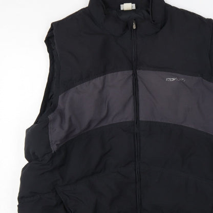 Reebok Men’s Black Grey 3XL Padded Bodywarmer Gilet Full Zip