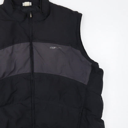 Reebok Men’s Black Grey 3XL Padded Bodywarmer Gilet Full Zip