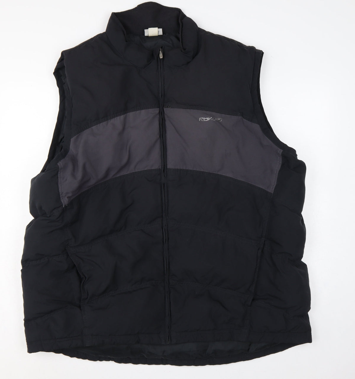 Reebok Men’s Black Grey 3XL Padded Bodywarmer Gilet Full Zip