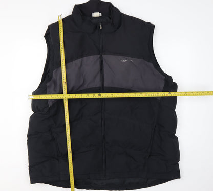 Reebok Men’s Black Grey 3XL Padded Bodywarmer Gilet Full Zip