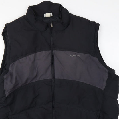 Reebok Men’s Black Grey 3XL Padded Bodywarmer Gilet Full Zip