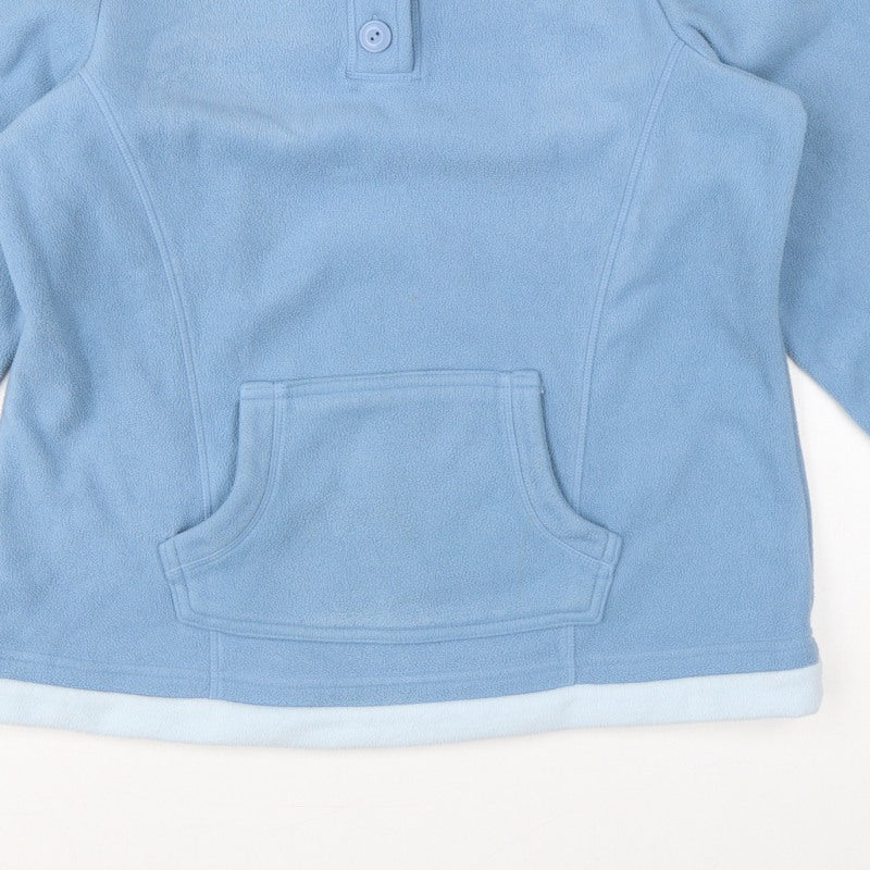 Marks and Spencer Women Blue UK 16 Henley Fleece Sweatshirt